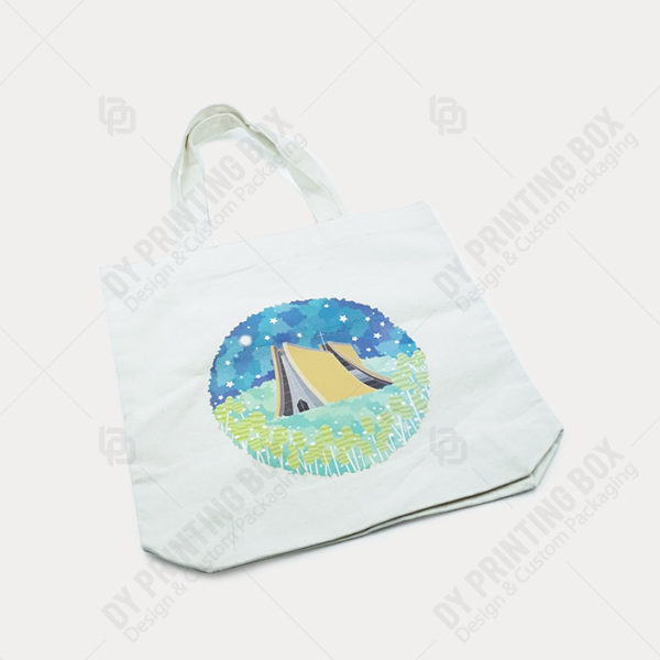 Cotton Canvas Bag with Heat Transfer Printing-Top View