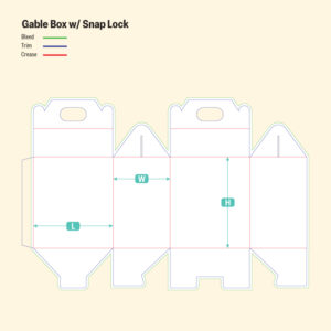 Gable Box-Snap Lock-Die Cut Line