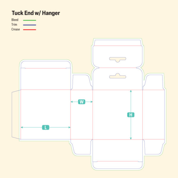 Tuck End with Hanger-Die Cut Line