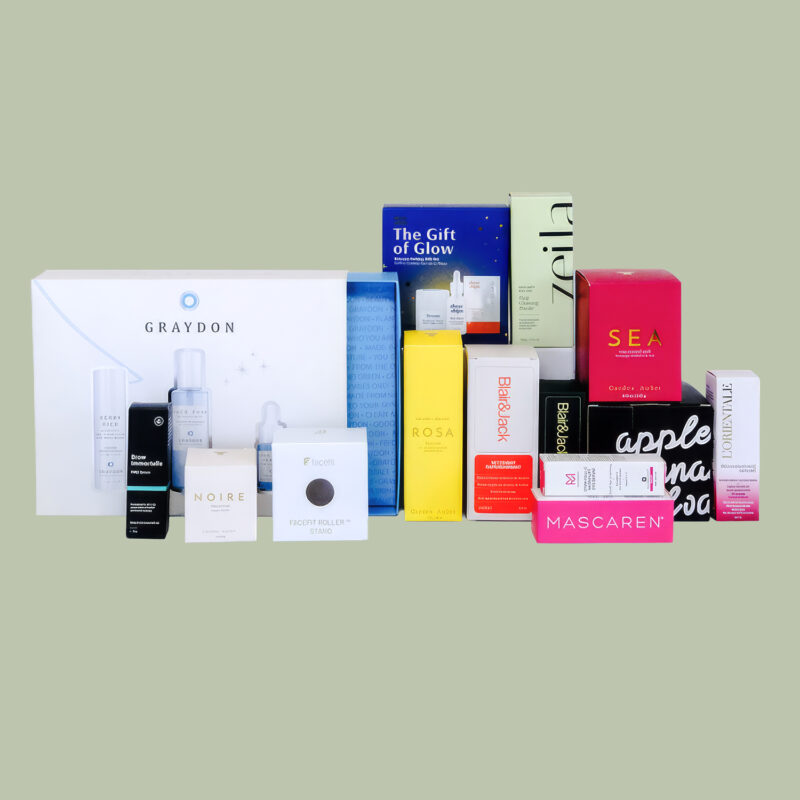 Collection of custom cosmetic packaging boxes