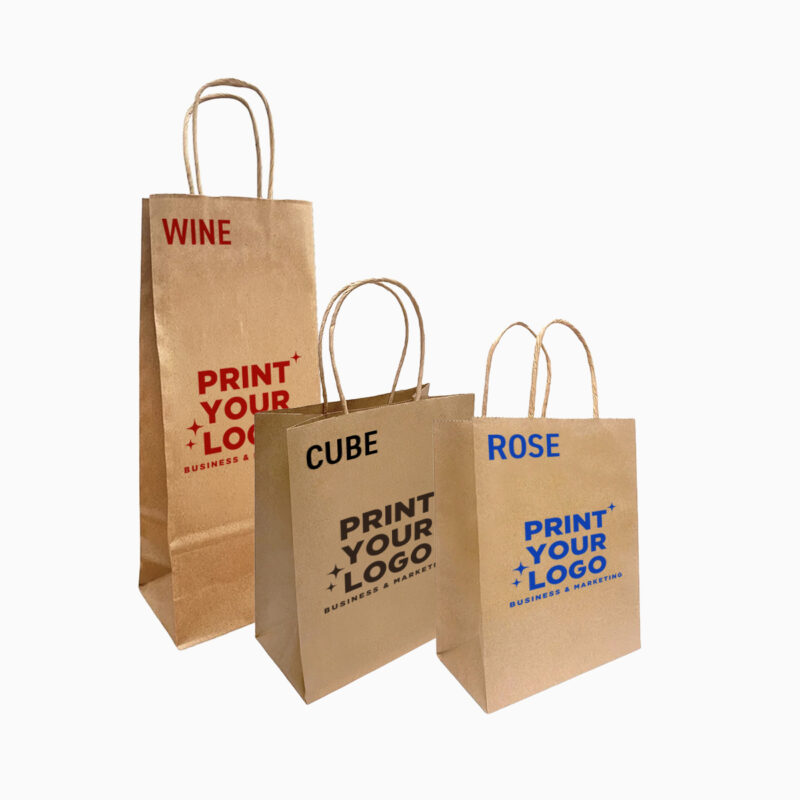Small kraft paper bags with custom logo printing