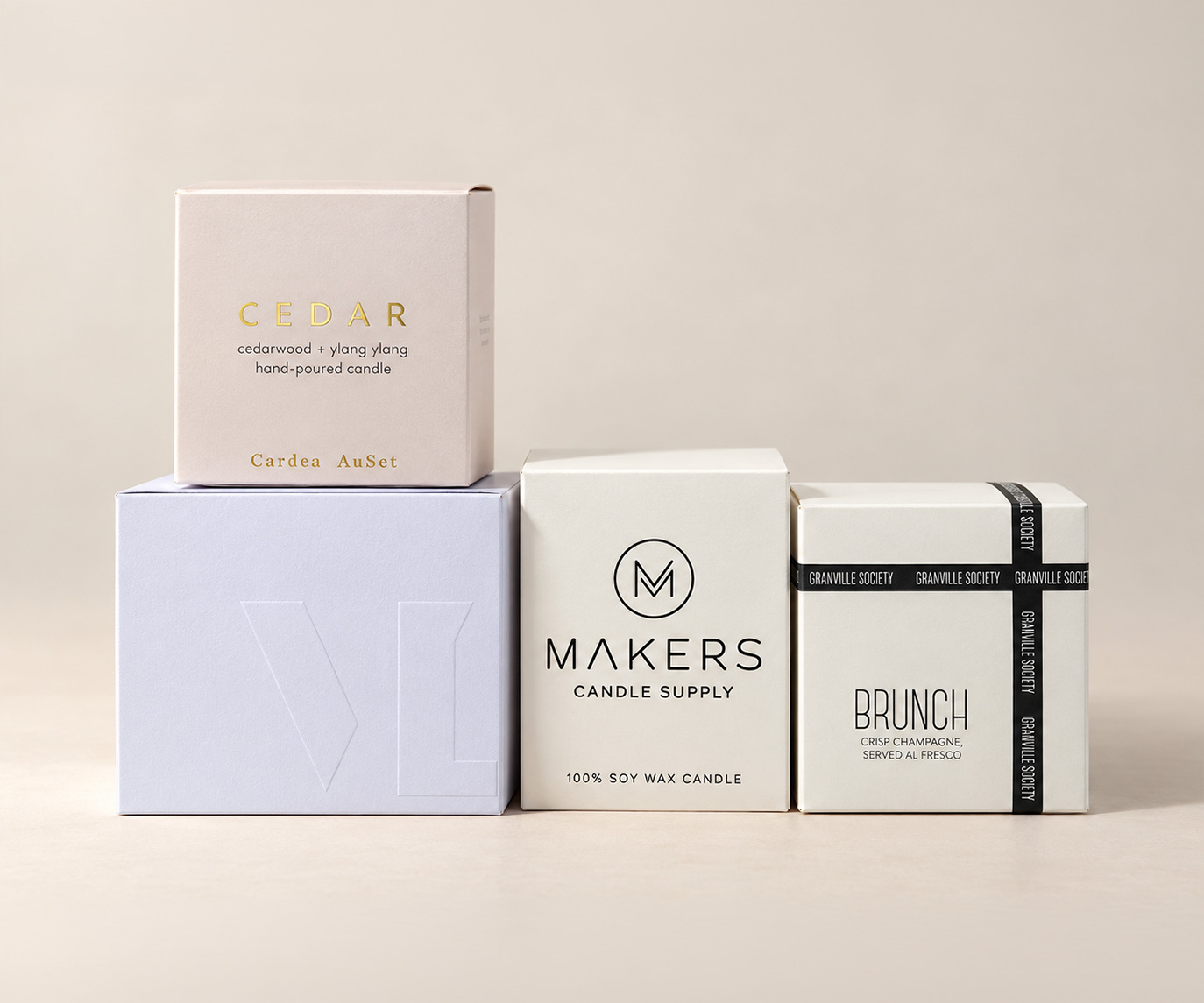 Custom printed candle packaging boxes